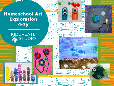 Kidcreate Studio - Aliso Viejo. Homeschool Art Exploration Weekly Class (4-7 Years)